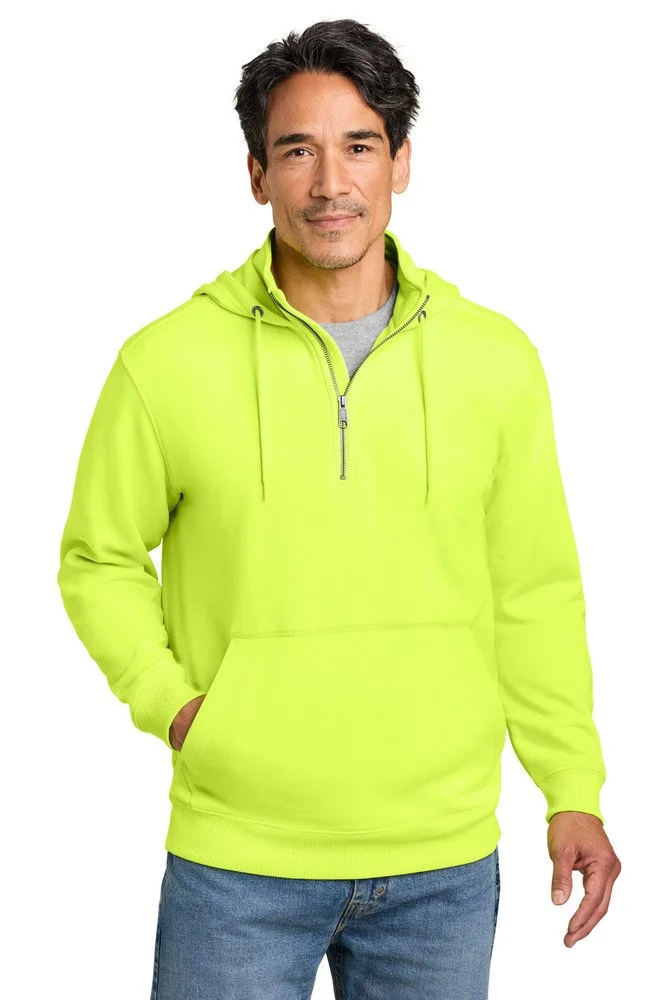 28238-cornerstone-csf633-tough-fleece-1-4-zip-hoodie-front-bright-yellow.jpg