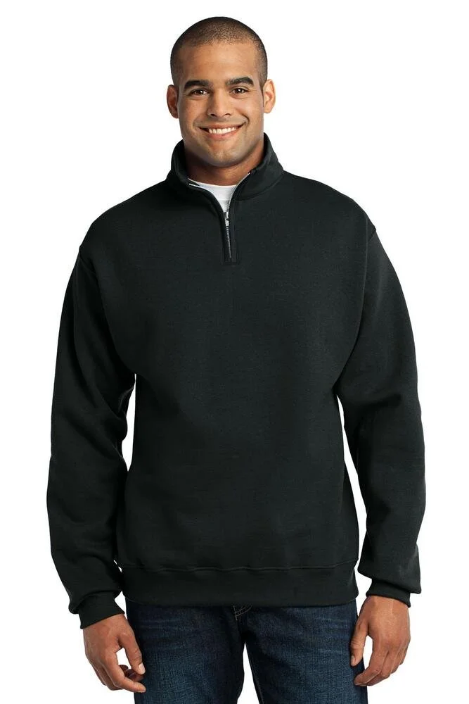 2441-jerzees-995m-unisex-nublend-cadet-collar-quarter-zip-sweatshirt-front-black.jpg