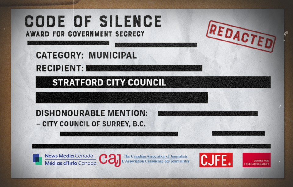 Code of Silence Award for Government Secrecy