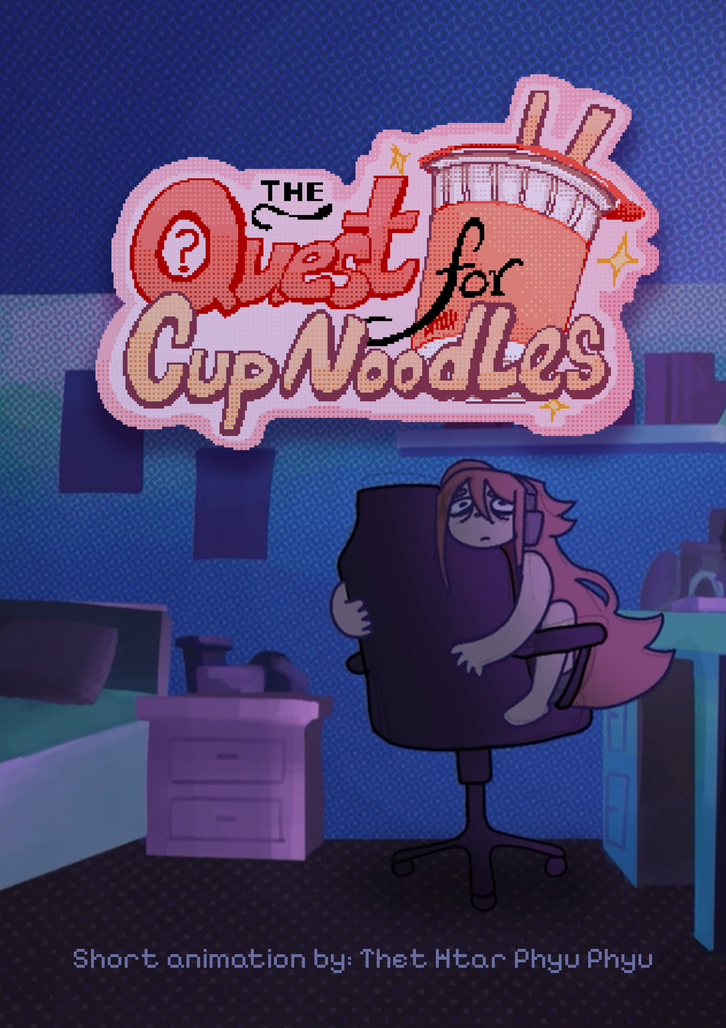 Quest for Cup Noodles logo on background