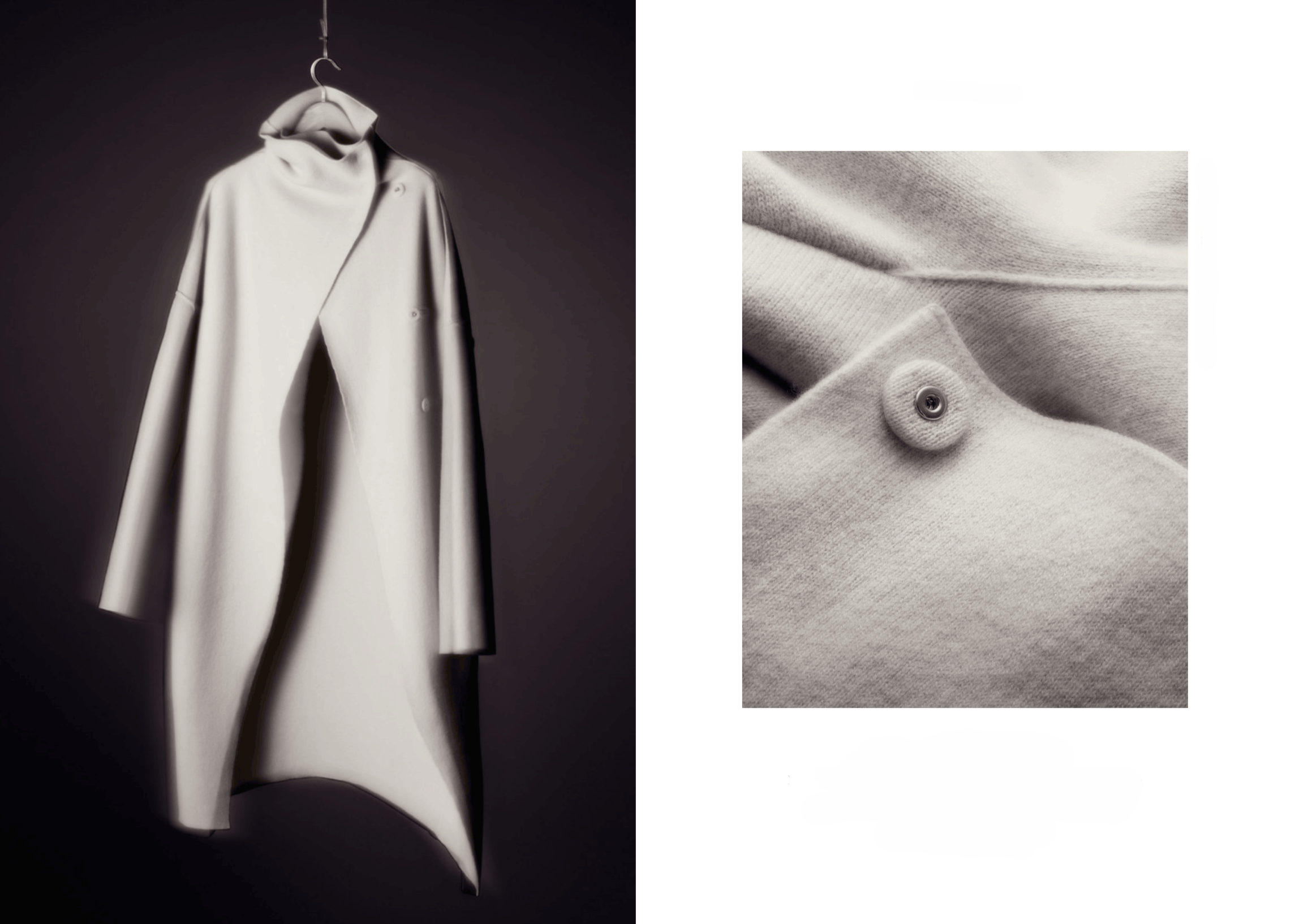 Verdi Creative cashmere ebony coat and button cuff detail