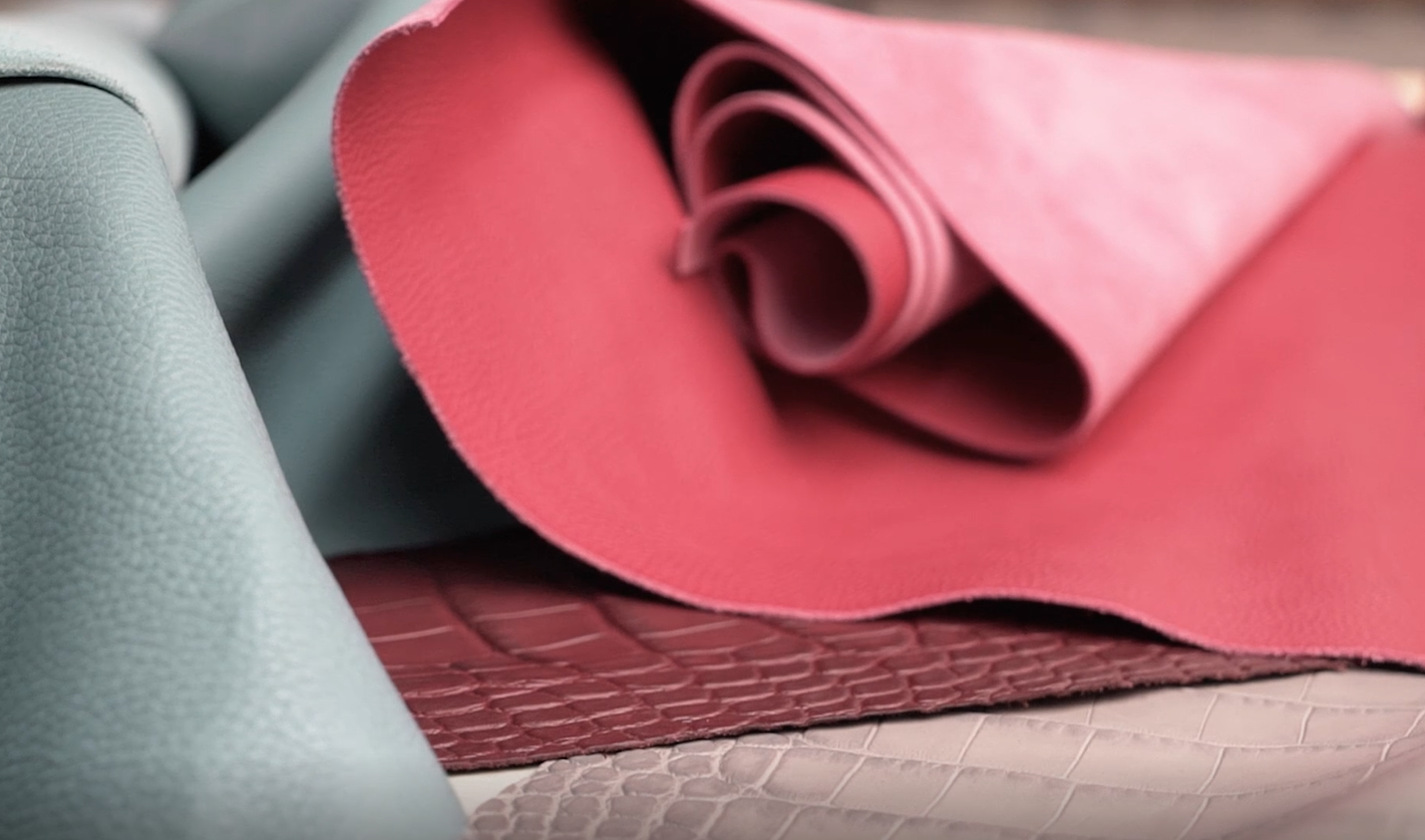 Atelier Verdi leather samples in smooth calf skin and crocodile print