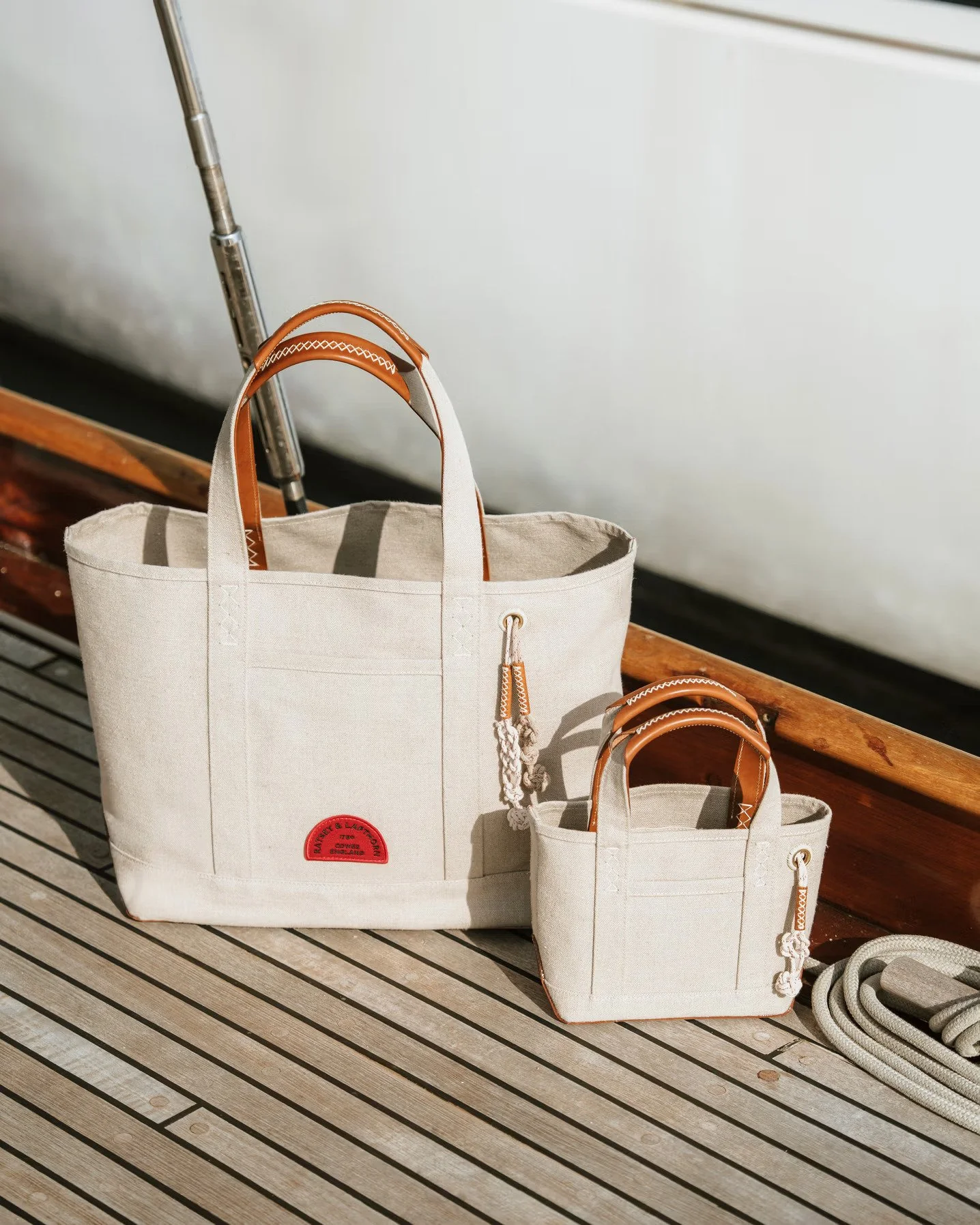 Ratsey & Lapthorn cream Ratsey and Mini bags