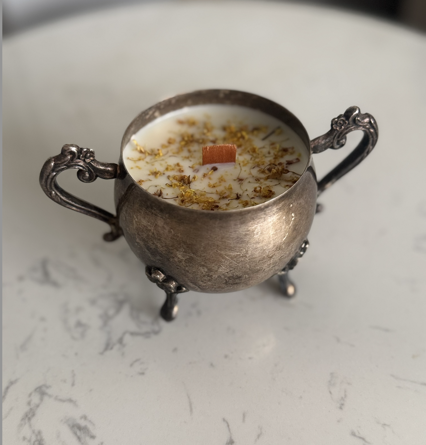 Sparkling Limoncello | Vintage Silver Sugar Dish