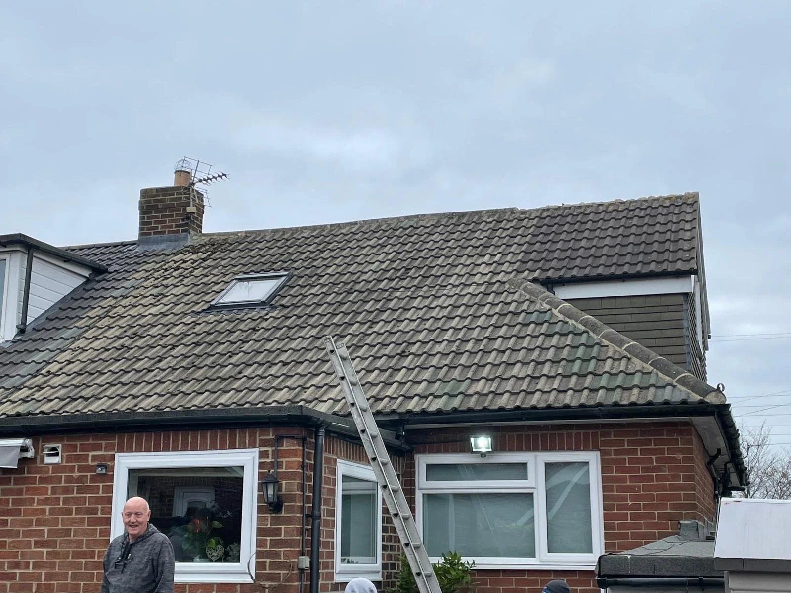Roof before re-roofing work started in Newcastle
