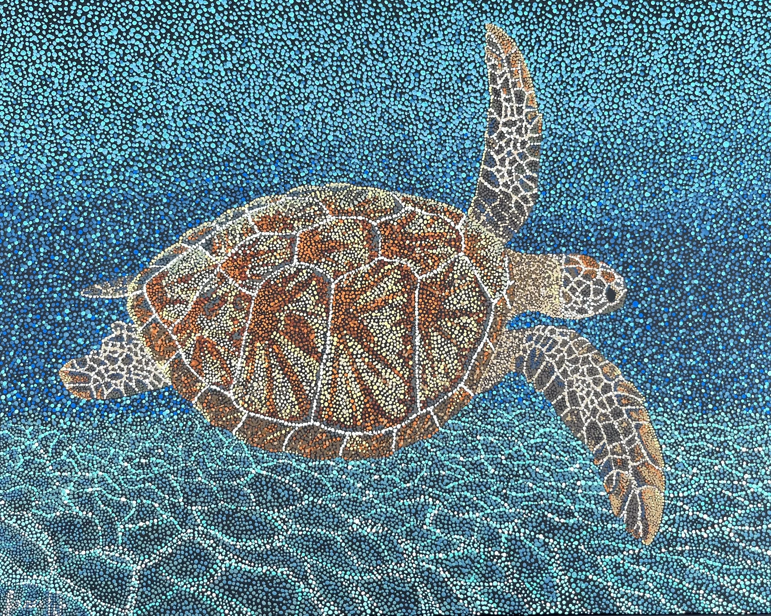 Hawksbill in the Blue Matted Print (large)