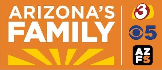 Logo for Arizona's Family, a news station, with graphics for Channel 3, CBS, and AZF.