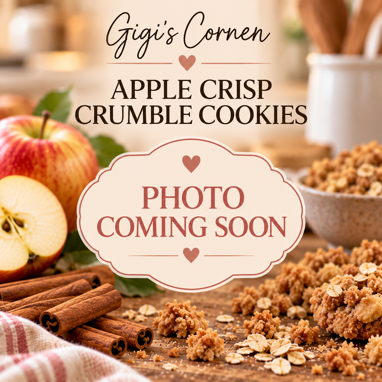 Apple Crisp Crumble Cookies