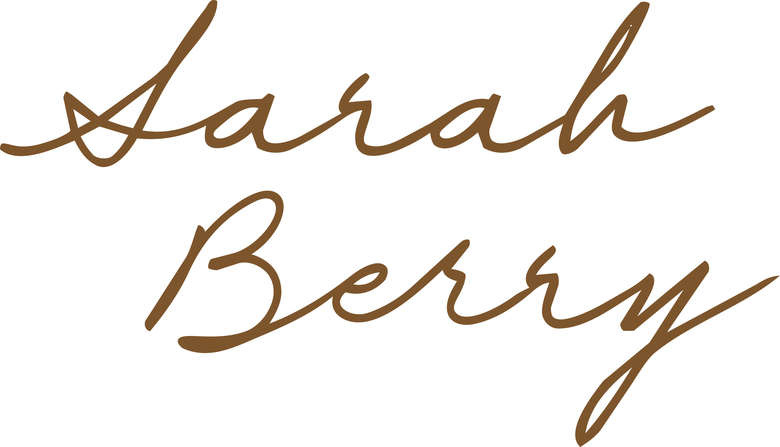 Brown-colored cursive text reading “Sarah Berry”