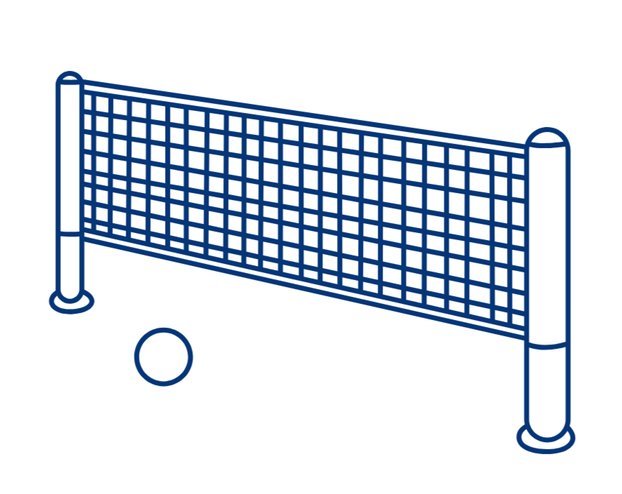 Geometric drawing of an outline square with sections divided by vertical, horizontal, and diagonal lines.
