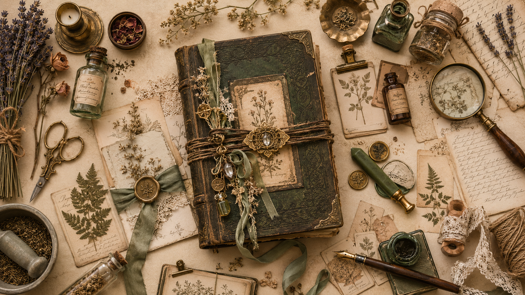 Vintage Apothecary Botanist Desk
