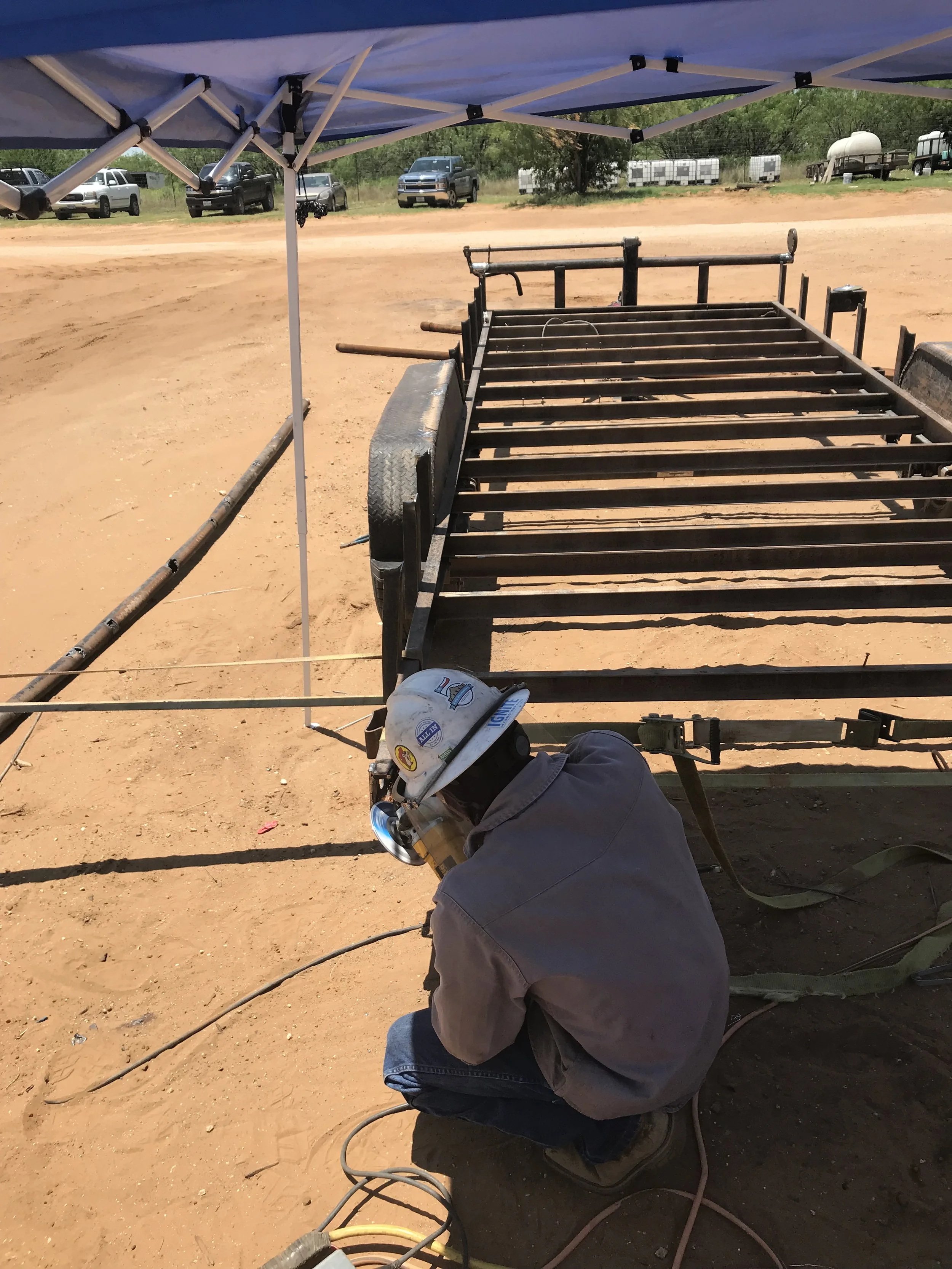 After straightening and installing new cross supports on wrecked tailer | John 6:9 Welding Company LLC | Sedalia, MO