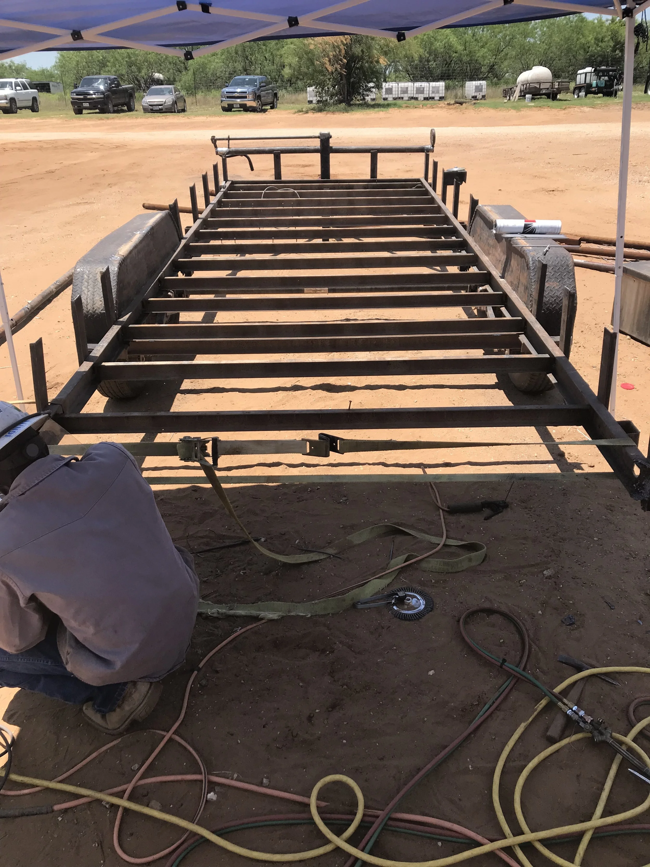 After straightening and installing new cross supports on wrecked tailer | John 6:9 Welding Company LLC | Sedalia, MO