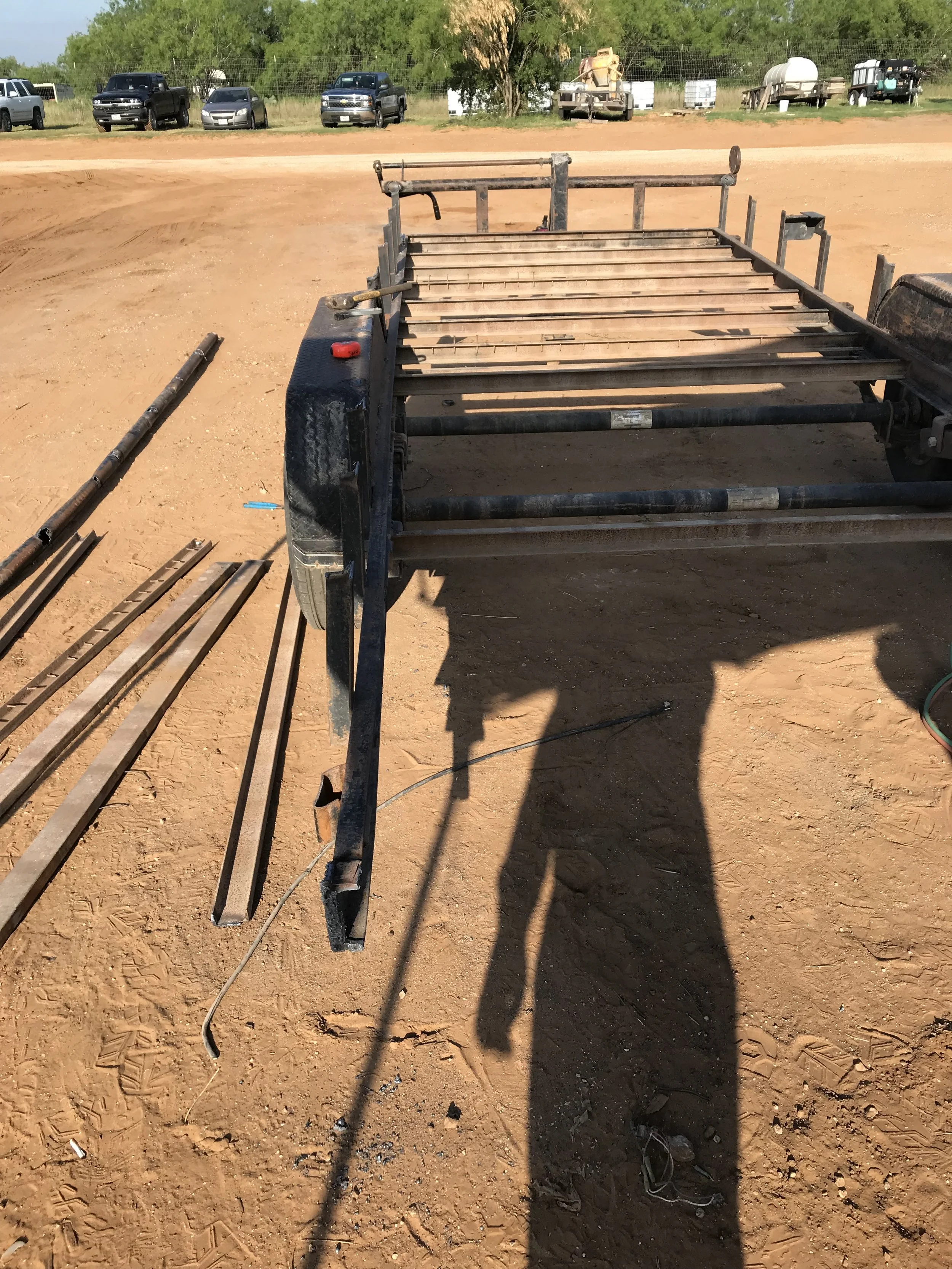 After removing braces and straightening wrecked trailer | John 6:9 Welding Company LLC | Sedalia, MO