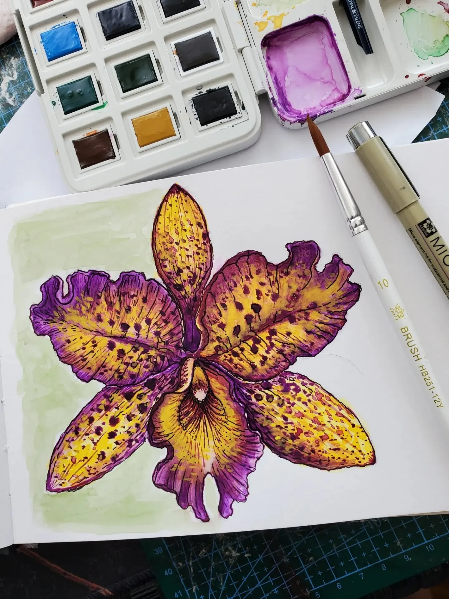 I love when flowers look a bit alien 👽 

#watercolorart #botanicalsketch