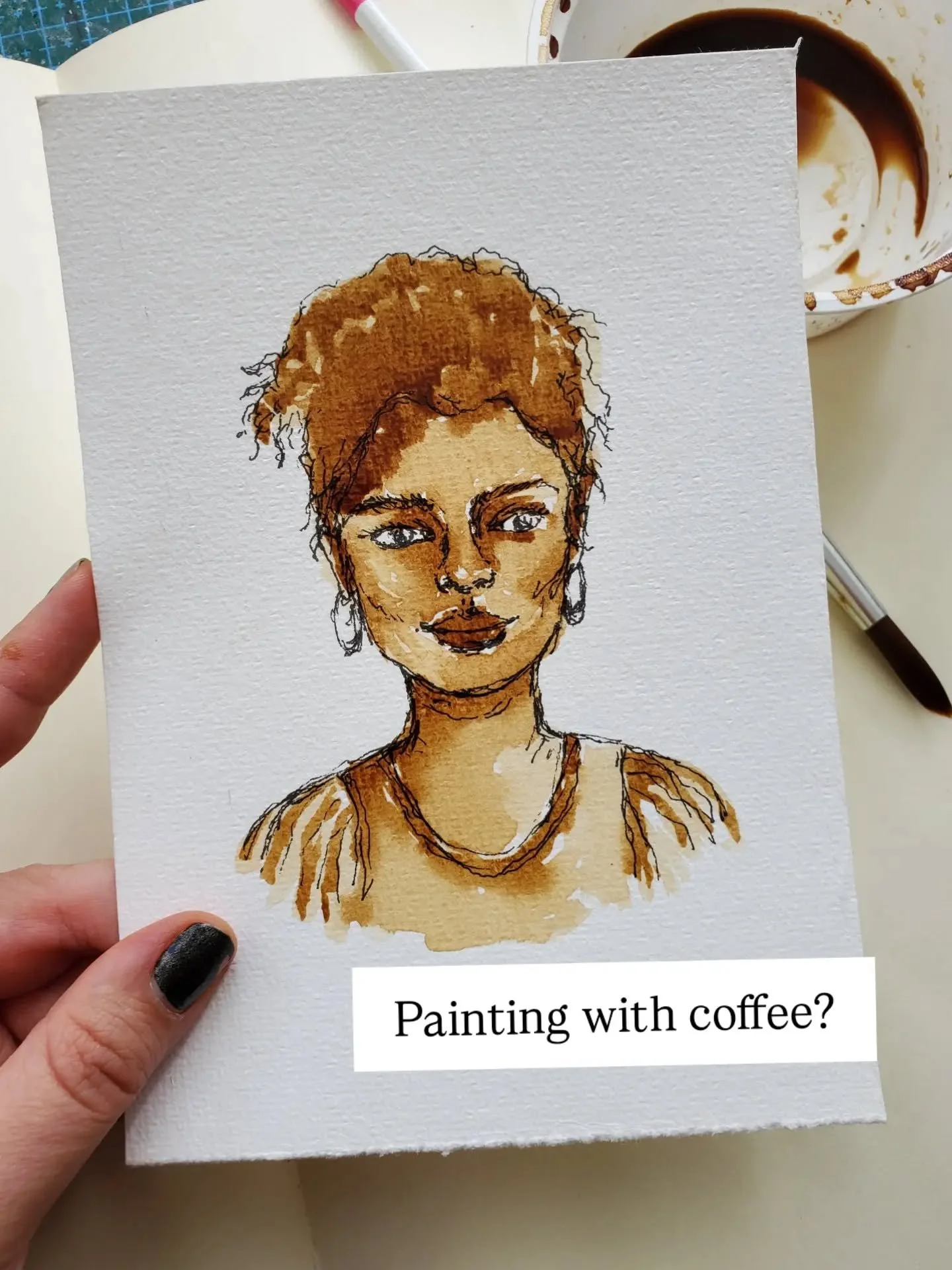 Forgot your watercolors at home? 😩

No worries, with some coffee you can achieve good results and a unique look for your sketches. 

Would you try it? 🤔

#coffeesketch #coffeepainting #sketchdaily #lisbonart