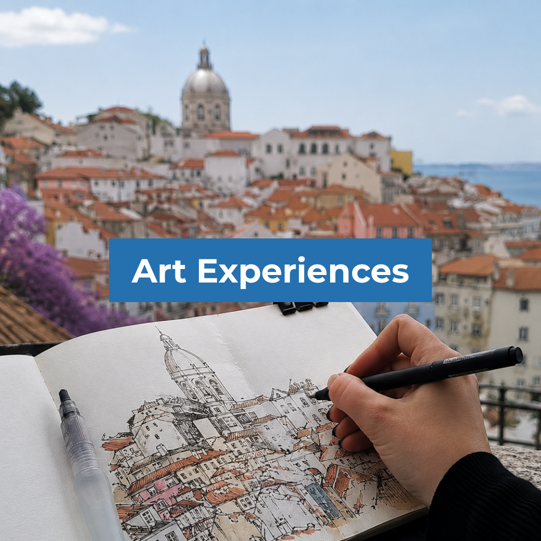 Explore Lisbon through creativity with urban sketching, botanical sketching, art walks and hands-on creative workshops.