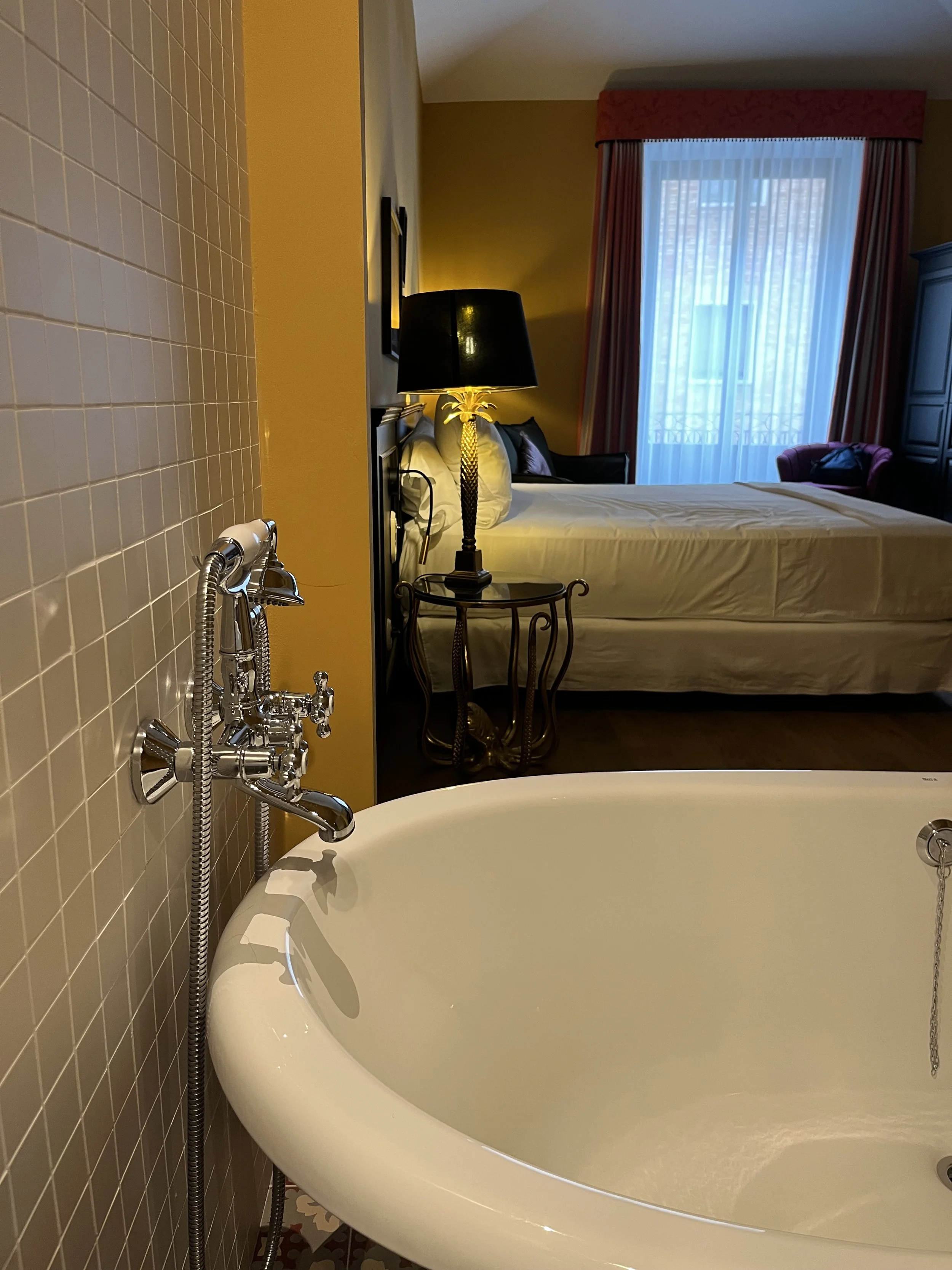 Salle de bains ouverte sur la chambre.