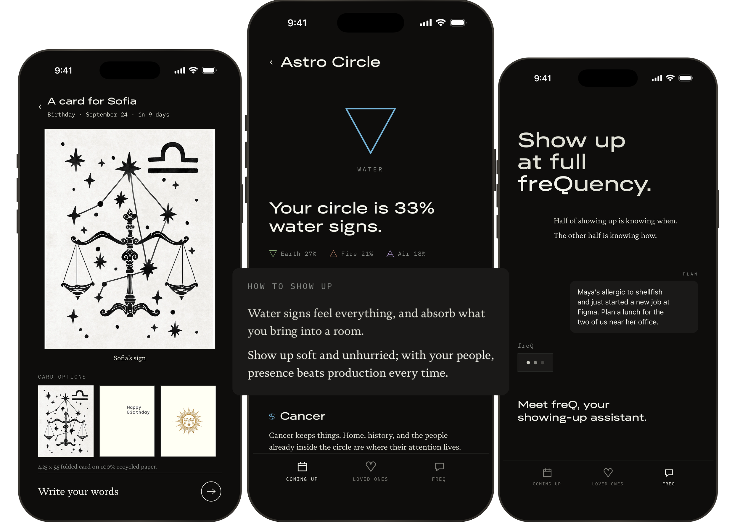 Show up with the Quency app. The art of showing up is seeing your loved one clearly enough to know how to. CARDS: Quency offers a real birthday cards. Real paper, real envelope, real stamp, and your real thoughts.