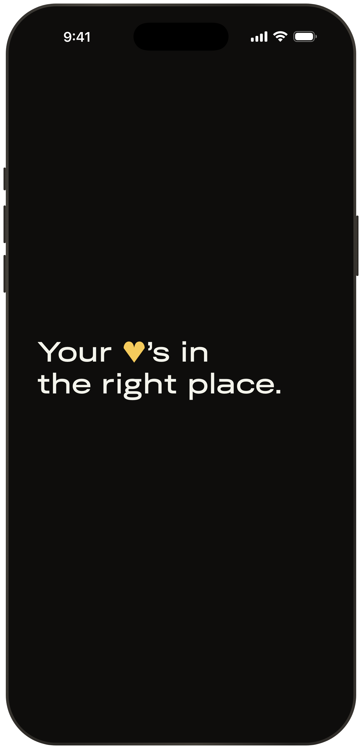 Quency app home screen. 'Your heart's in the right place,' 
Quency helps you show up for the people you love.