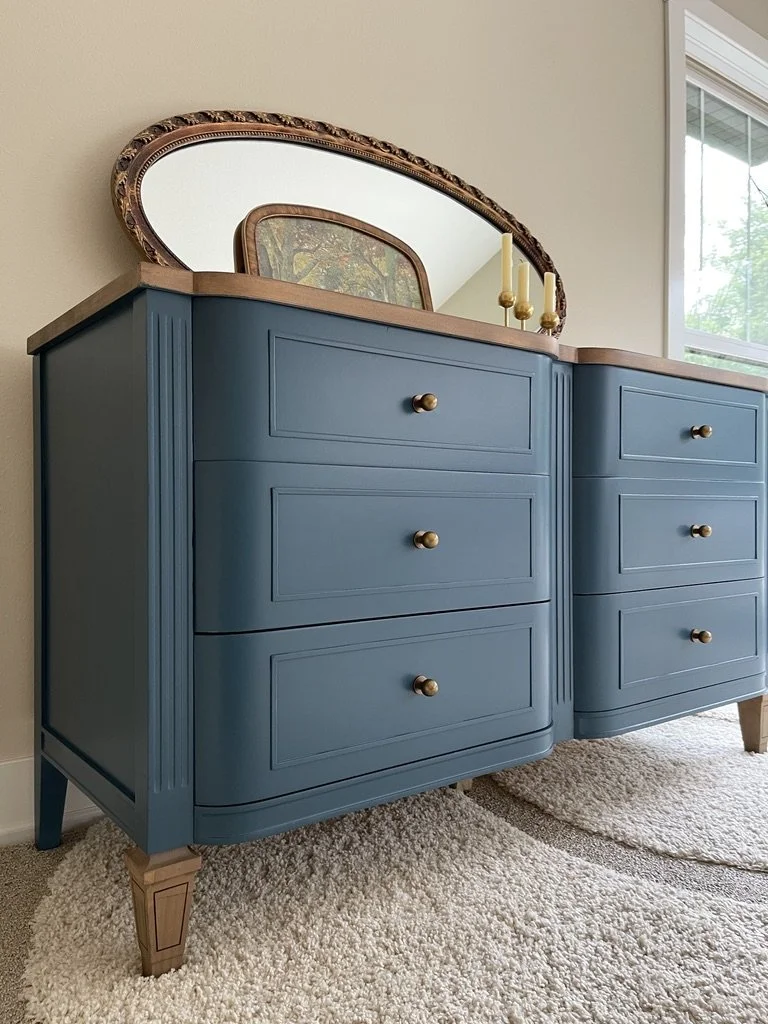 Deep Blue Vintage Dresser