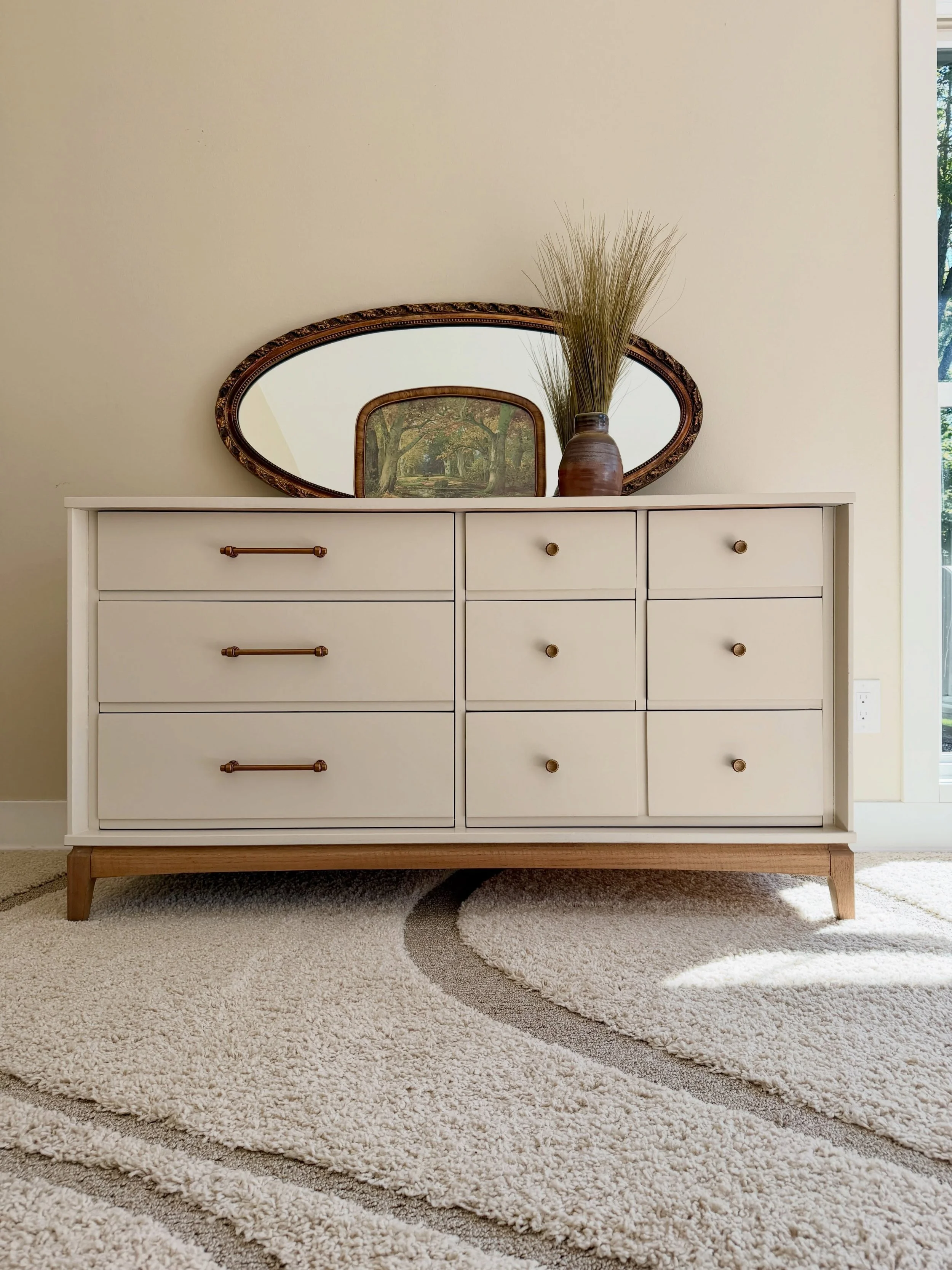 Mid-Century Modern Cream Dresser