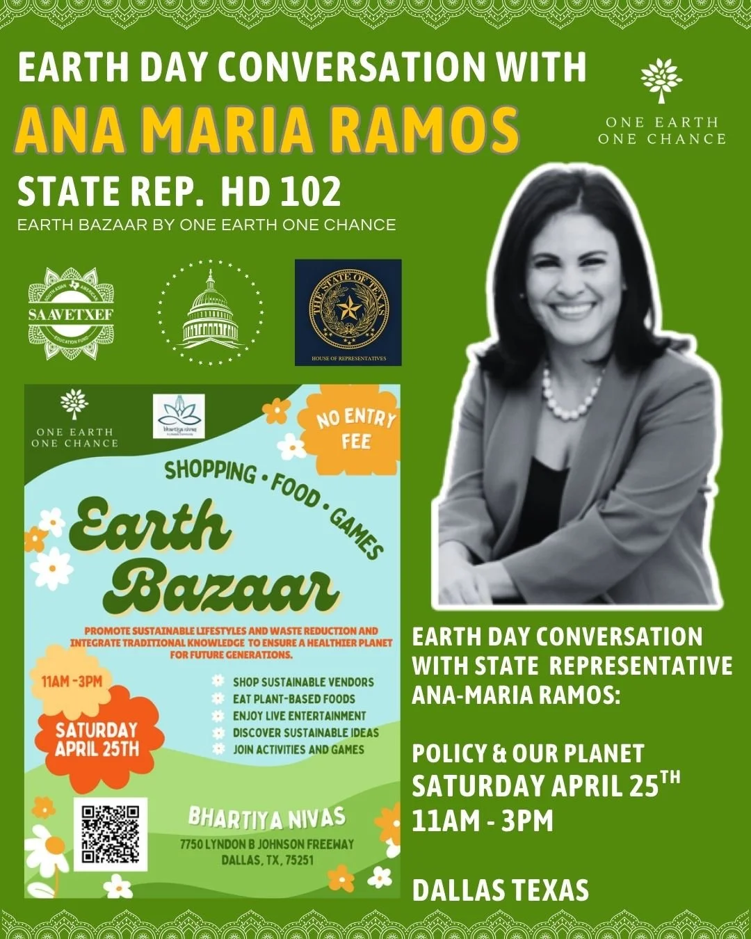 Poster of Earth day with Ana Maria Ramos Portrait