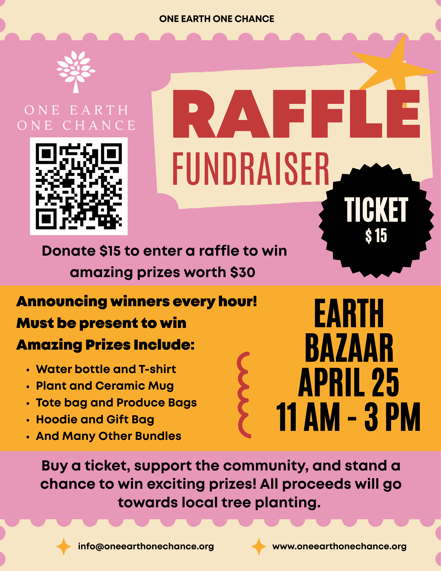 Poster for Raffle Tickets for Earth Bazzar