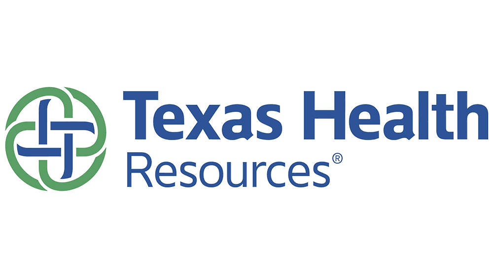 Texas Health Resources logo with a blue and green emblem and text.