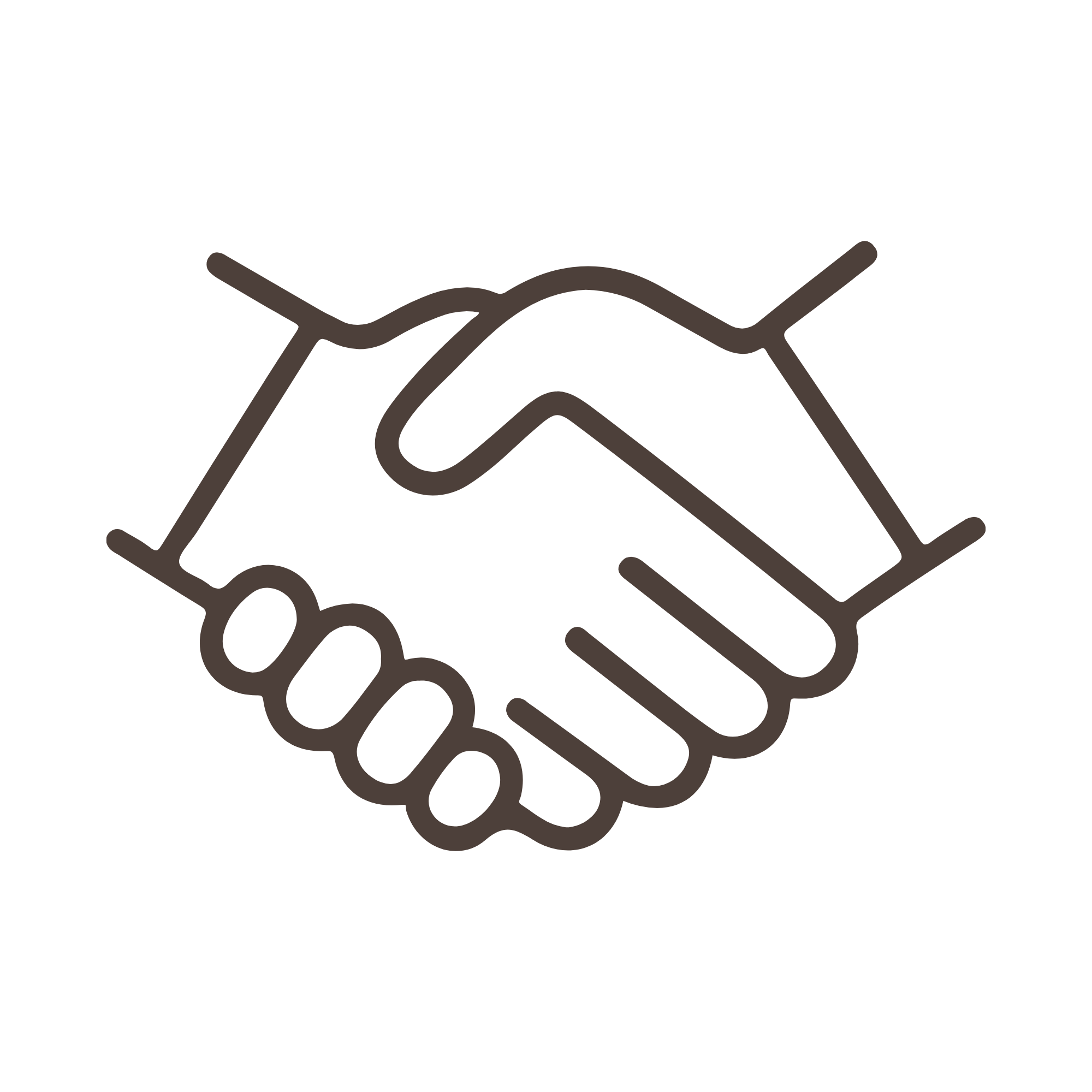 Illustration of a handshake representing agreement or partnership.