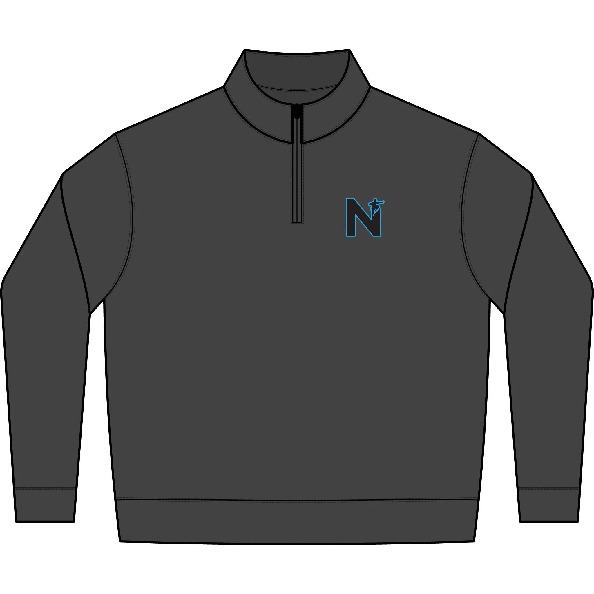 Ninja Logo Embroidered Faded Half-Zip Sweatshirt