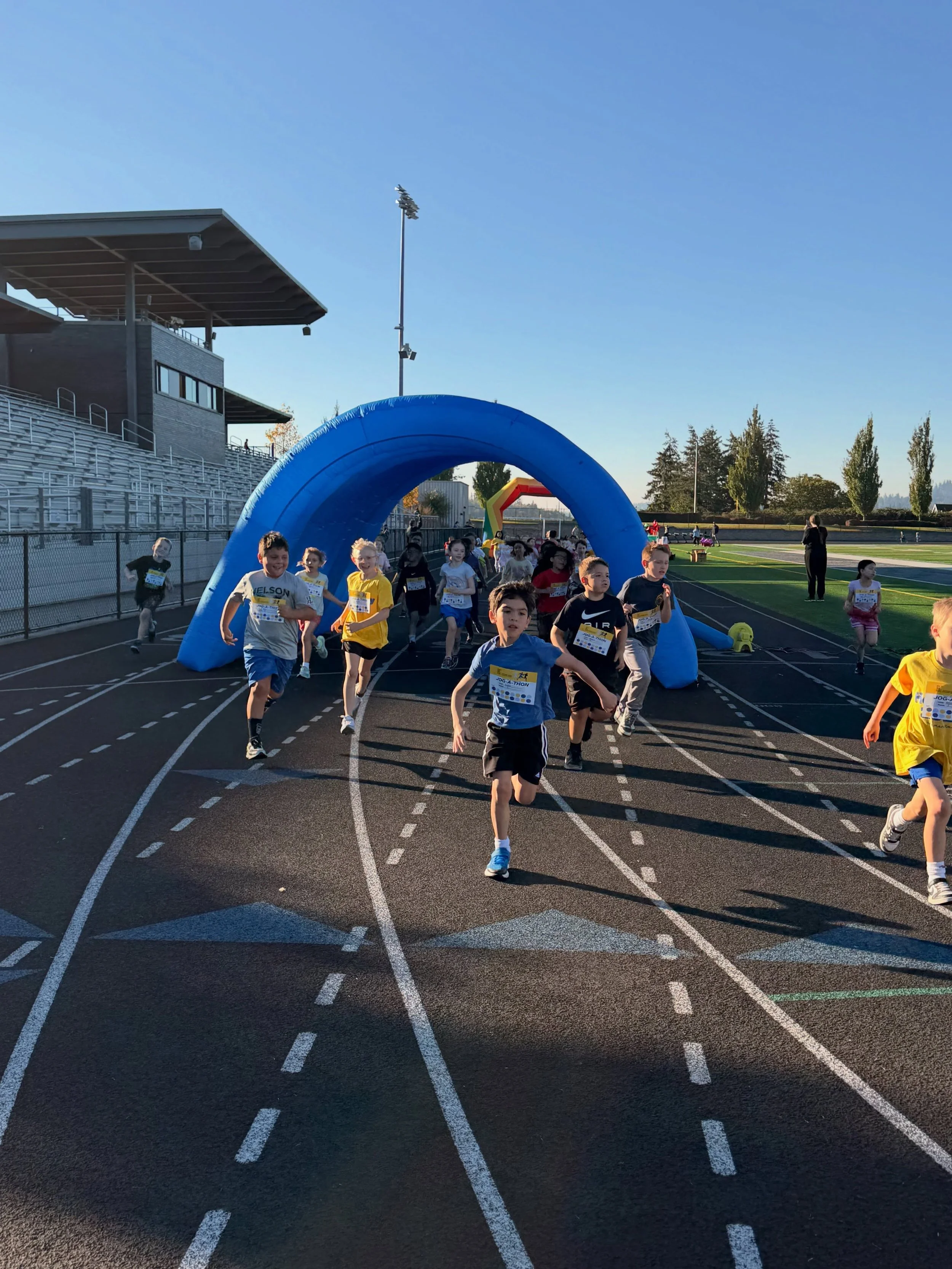 Weather could not have been better today. We are SO THANKFUL to our volunteers, parents, staff and of course our students who have made this Jog-A-Thon so much fun.

Still time to celebrate!! Add in an extra donation for your runner!! Donation links 