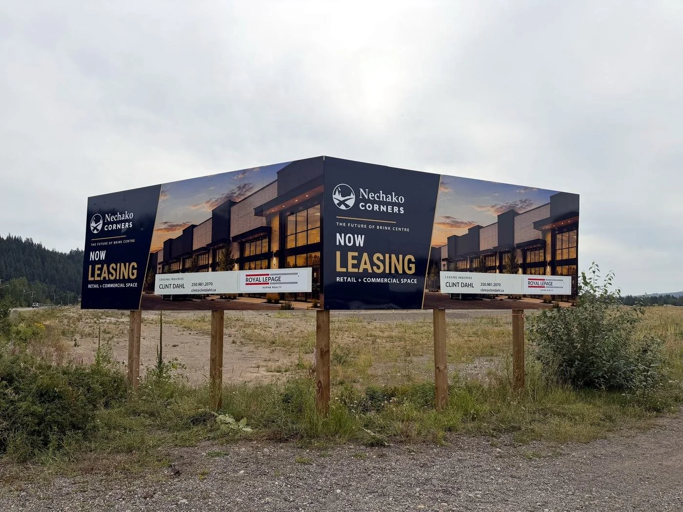 Nechako Corners leasing billboard by Supreme Signs