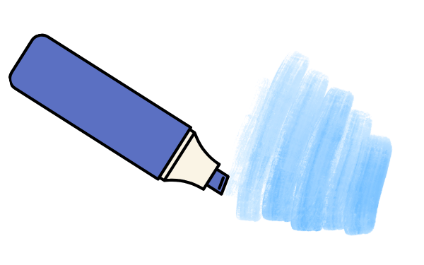 Blue glue bottle dispensing glue onto a surface in a cartoon style