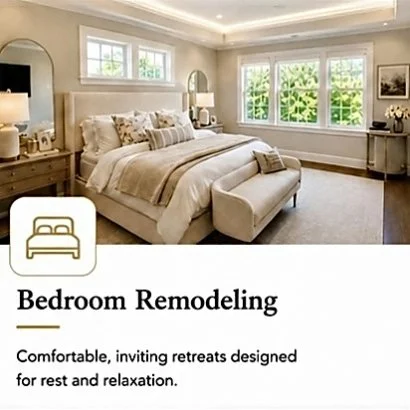 A bedroom with a large bed, beige and white bedding, side tables with lamps, and large windows with greenery outside, showcasing a bright and inviting space for rest and relaxation.