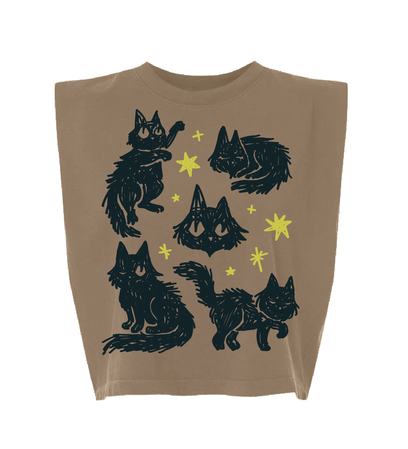 Black Cat Muscle Tee