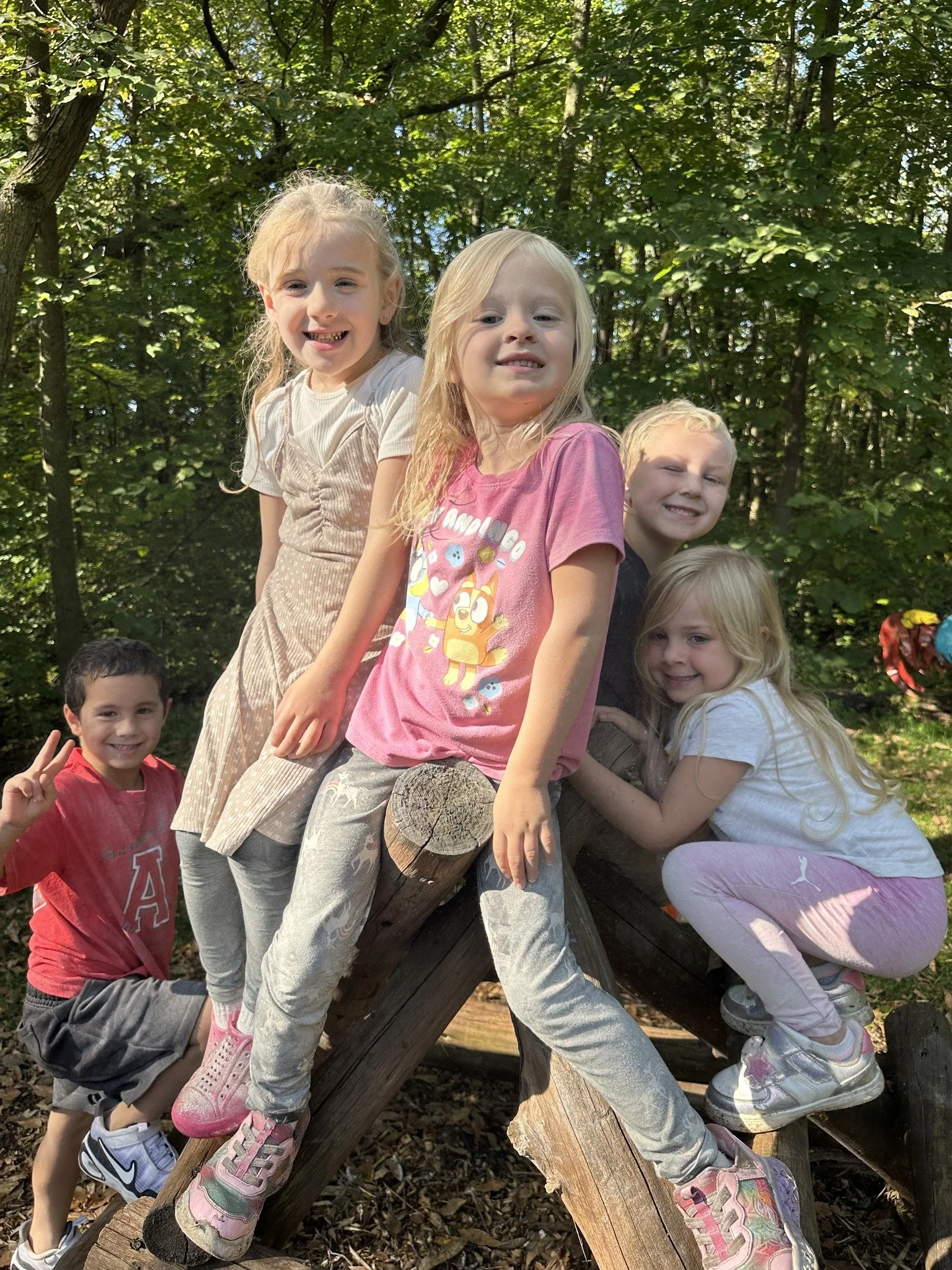 kindergarteners smiling
