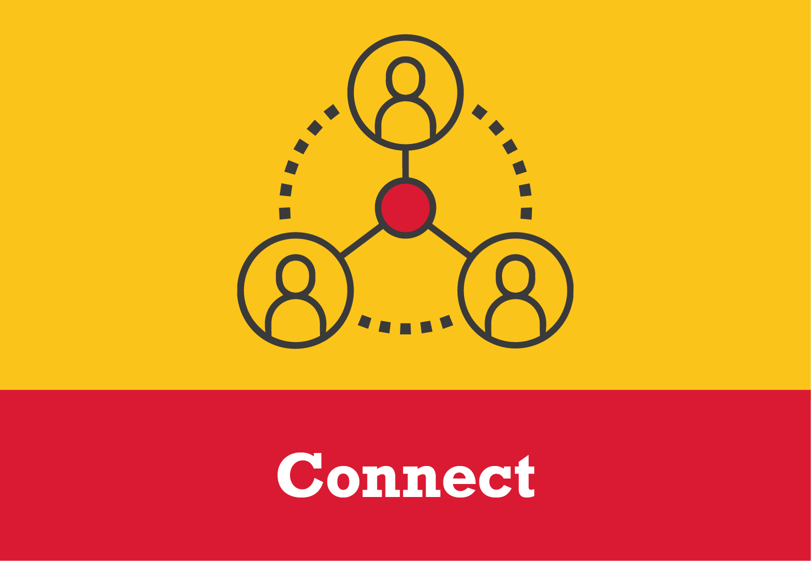 three subject icon with circular connection points