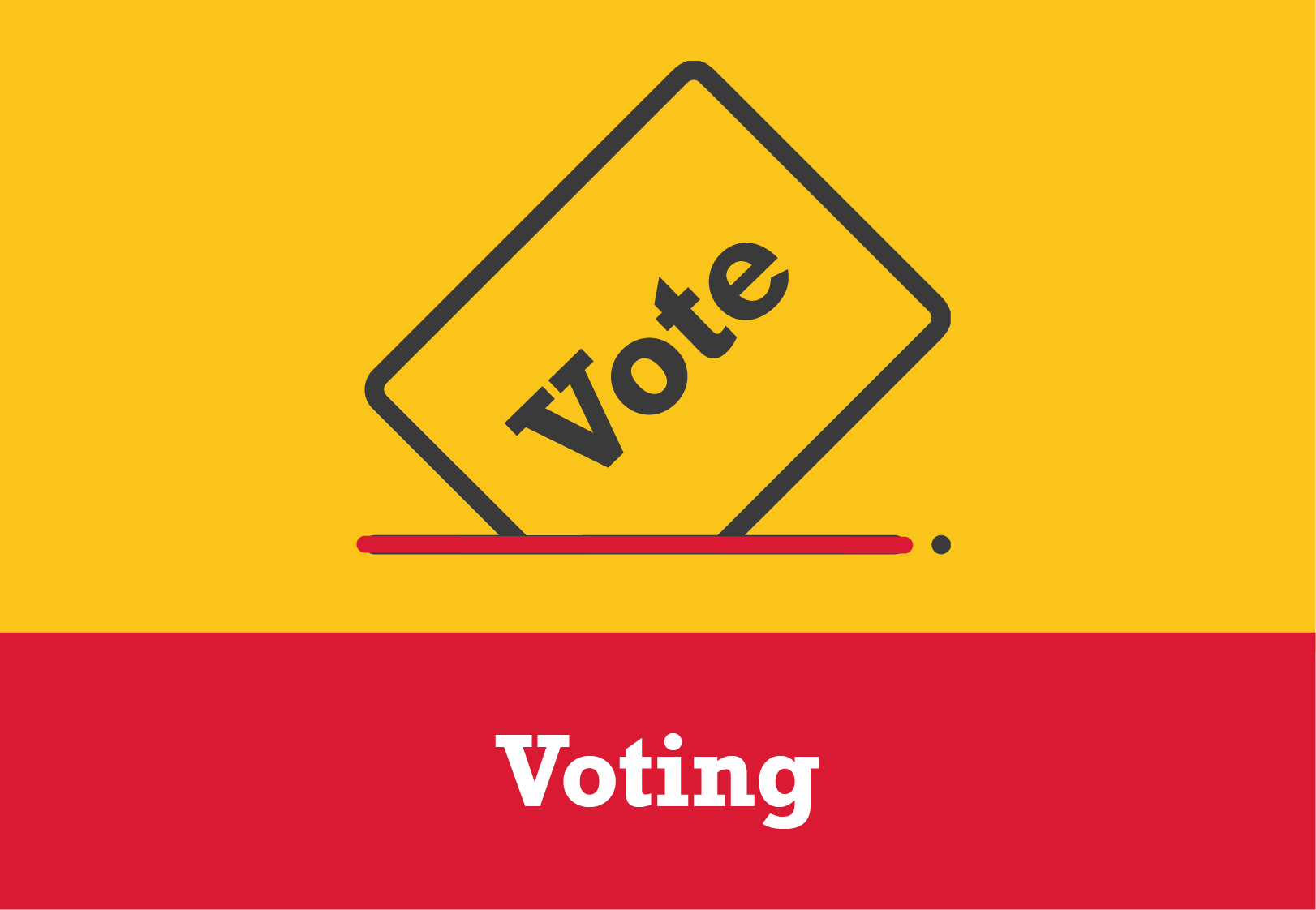 card with vote labeled icon