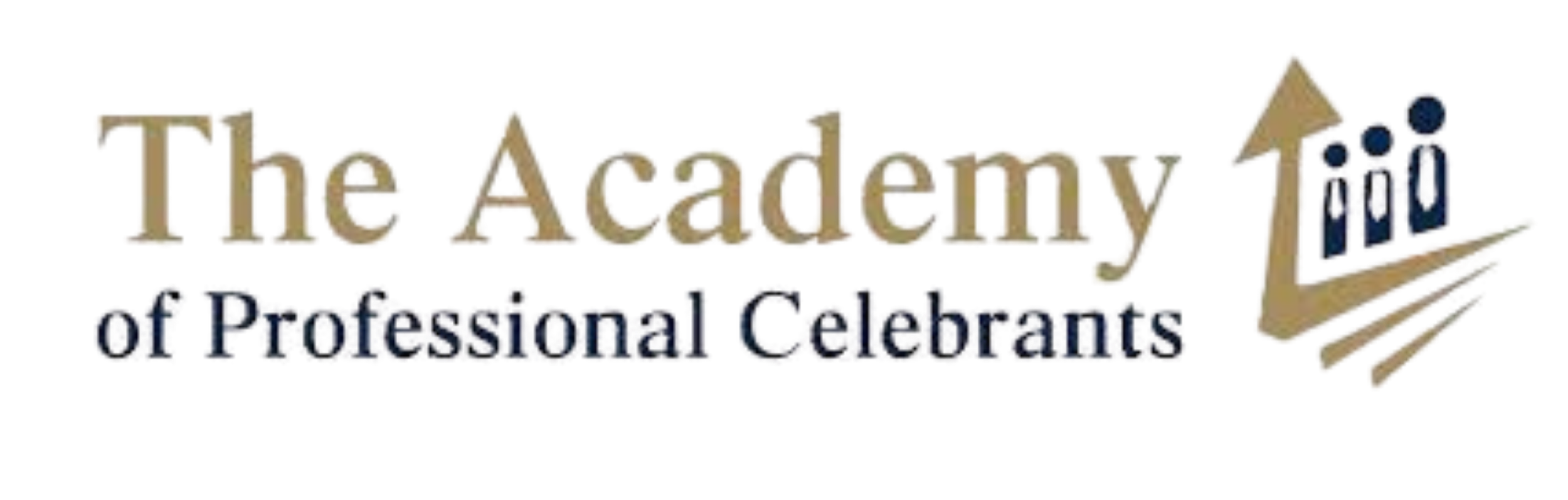 Logo for The Academy of Professional Celebration, featuring the text "The Academy" with an upward arrow and three people icon, and the words "of Professional Celebration" underneath.