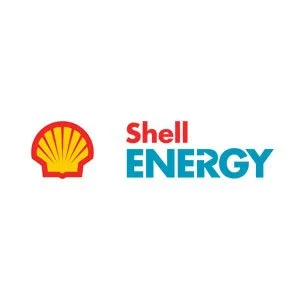 Shell Energy logo with a yellow and red shell icon and red and blue text.