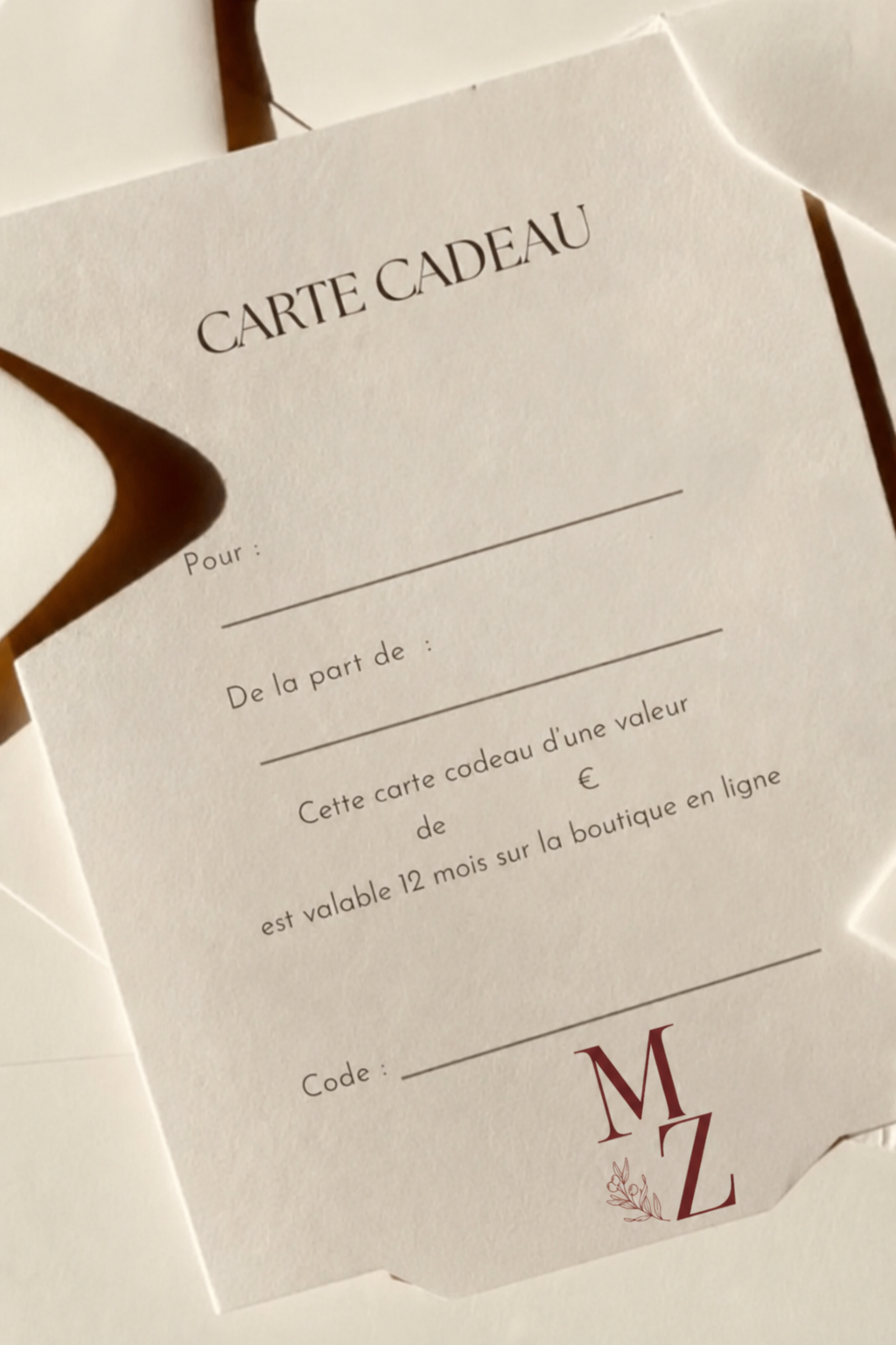 Carte cadeau 12 mois pour massage prénatal ou soin par Marine Zuger à Haguenau
