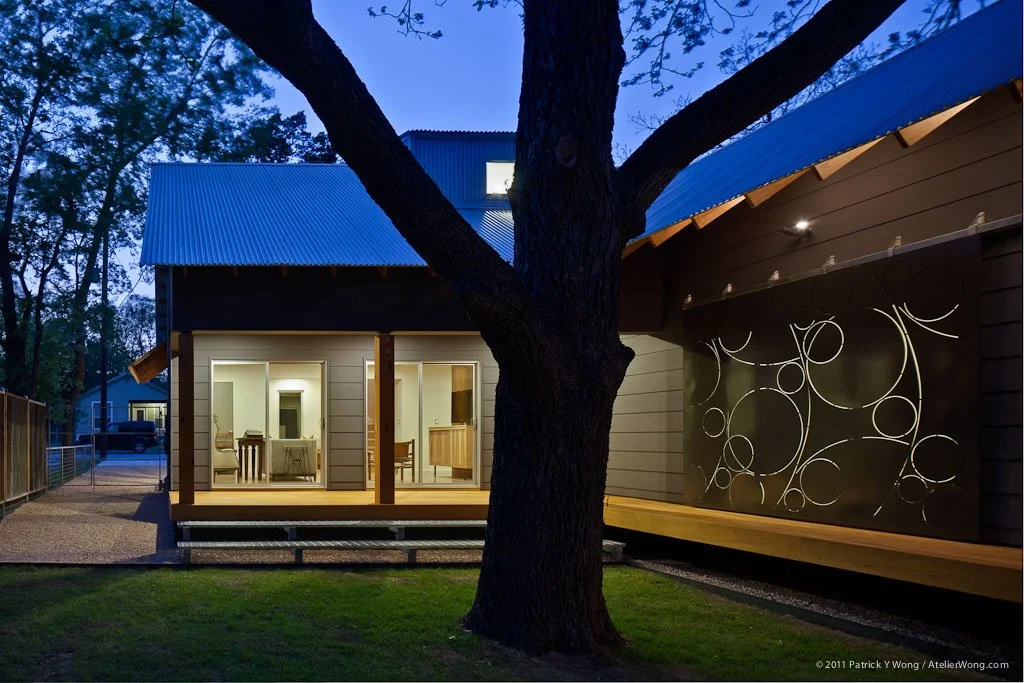 tuart Sampley Architect - Austin, TX -Moontower-exterior-rear-night