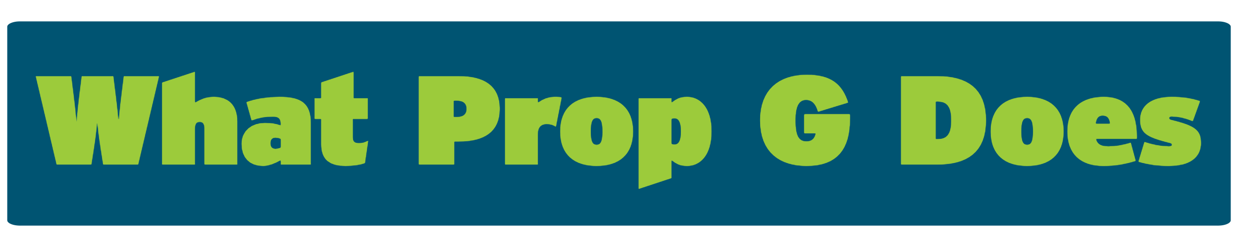 What Prop G Does