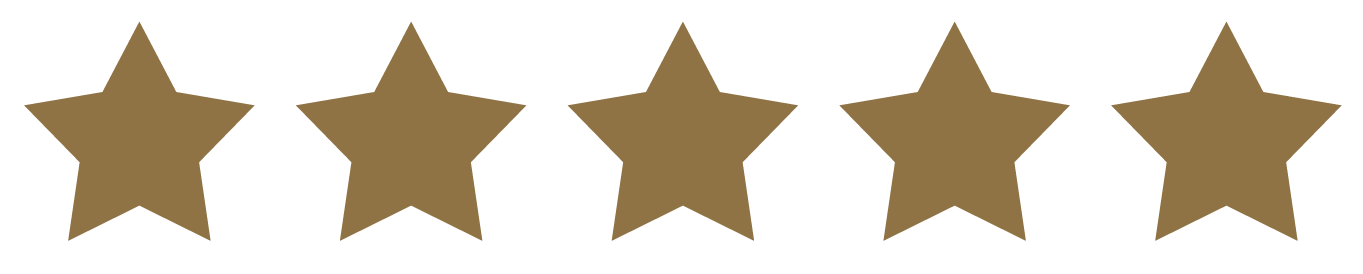 Five gold stars in a horizontal line.