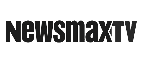 Logo of Newsmax TV in black text on white background.