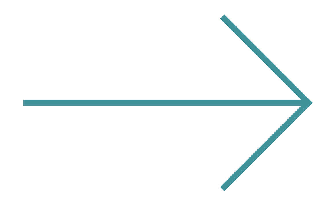 A teal arrow pointing to the right with smaller arrows branching off vertically at the top and bottom, illustrating a flow or process.