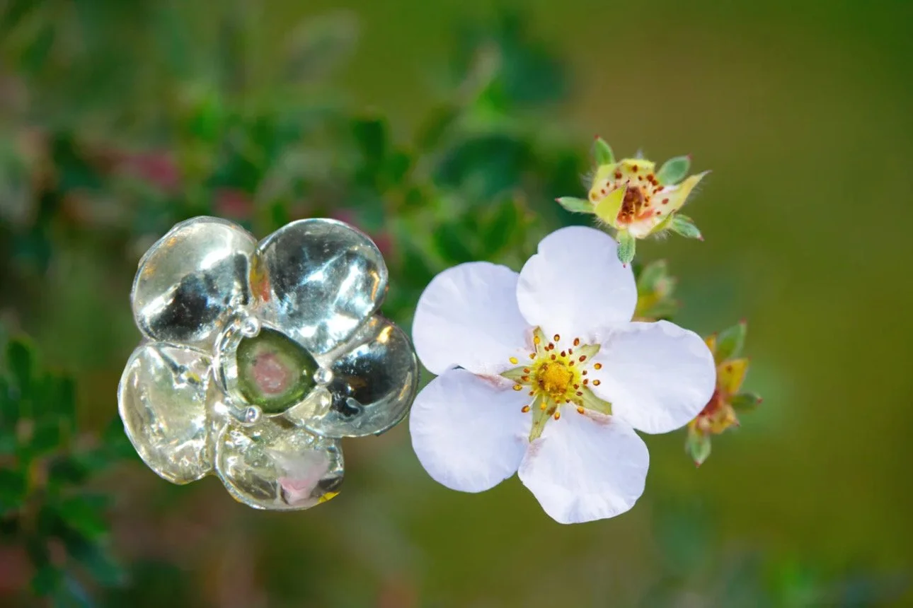 Precious Potentilla flower charm