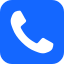 Icon of a blue telephone receiver.