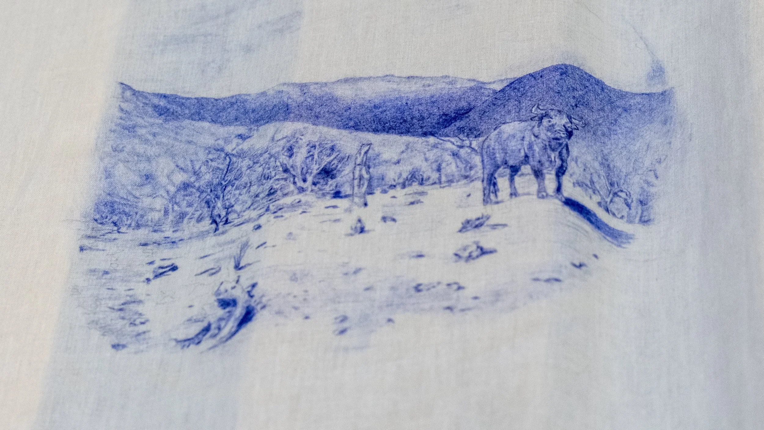 Obrere Internacional, 2022, Textile: 19 x 3.6 feet Table: 4 x 3.3 x 2.3 feet.
Exhibited at the Mexicali Biennial at the Santa Cruz Museum of Art and History (September 1 - December 31, 2022)